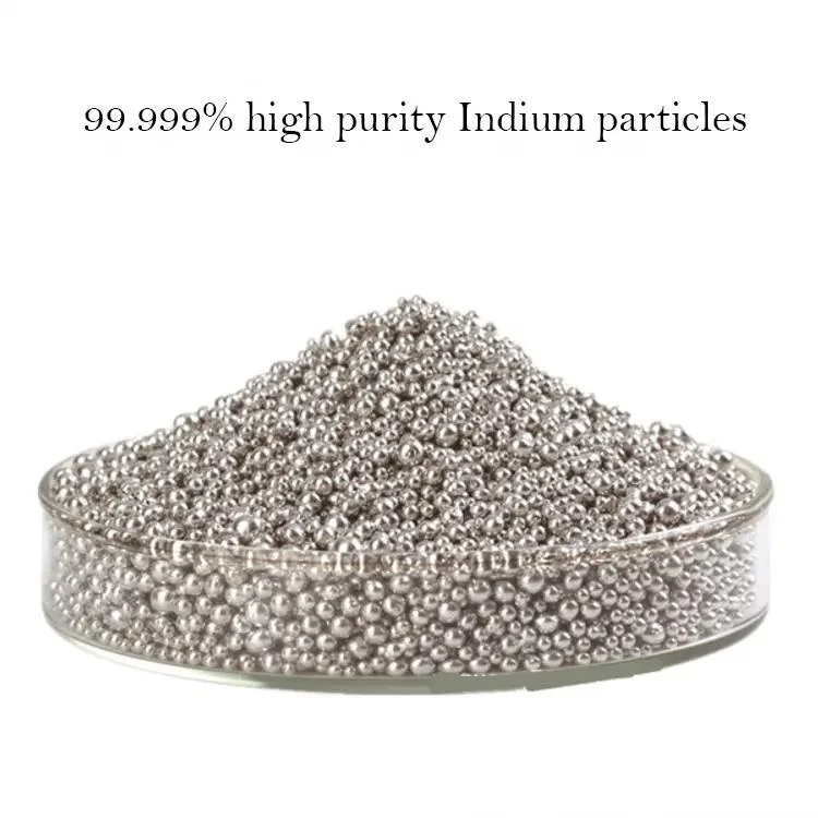 China Manufacturer 99.999 99.9999 Metal Alloys Indium Particles