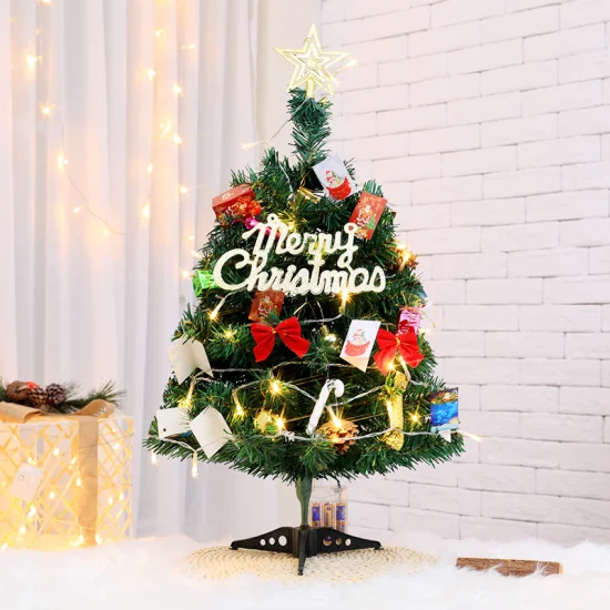 Оптовые настольные украшения для дома, декоративные ПВХ, снег, маленькая рождественская елка, рождественские украшения